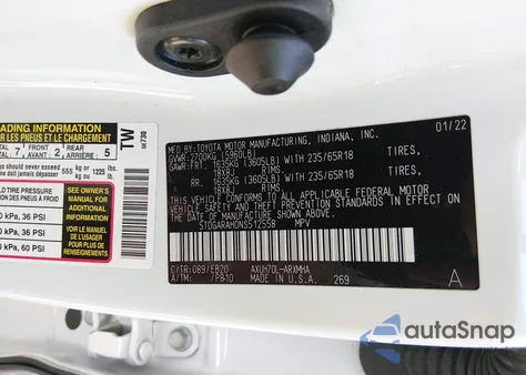 2022 Toyota Highlander Hybrid Xle из США, поврежденный, VIN 5TDGARAH0NS512558